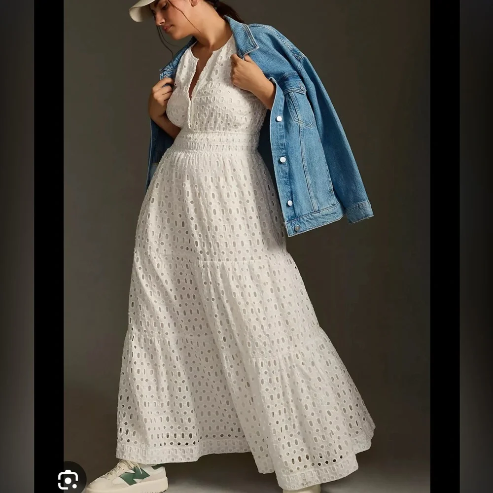 SOLD - NWT Anthropologie The Somerset Maxi Dress: Eyelet Edition / size 3X - Picture 2 of 6